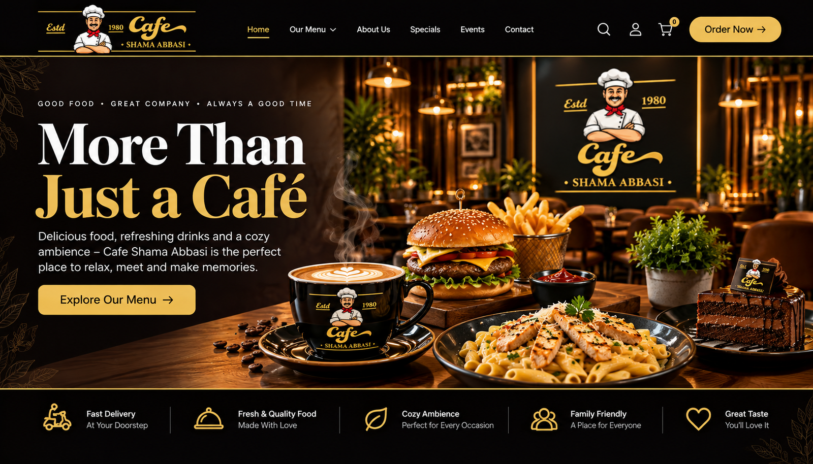 Cafe Shama Abbasi Luxury Hero Banner