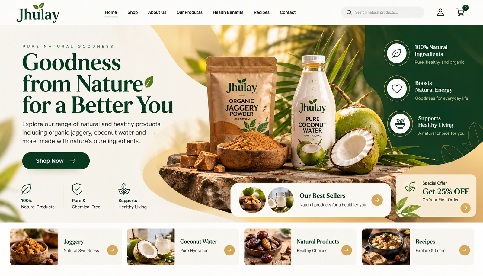 Jhulay Natural Goodness Homepage